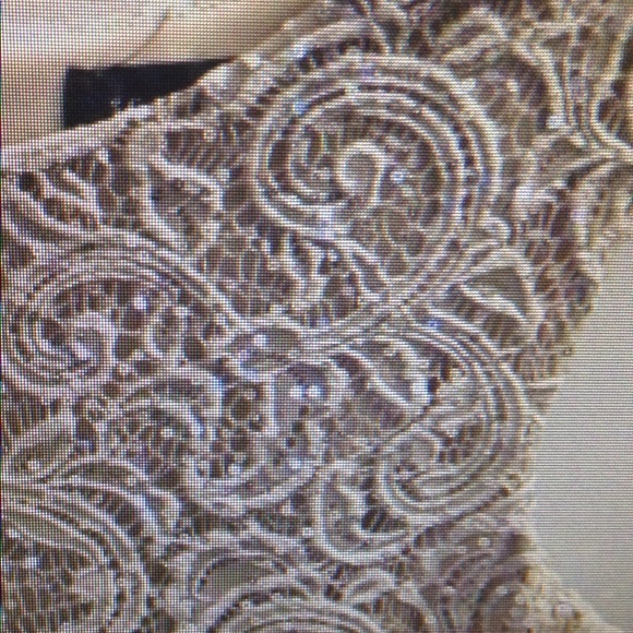 Taupe colored formal dress with sparse sequins - Picture 2 of 2